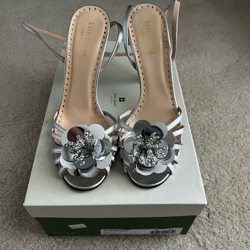 Kate Spade Metallic Floral Heels
